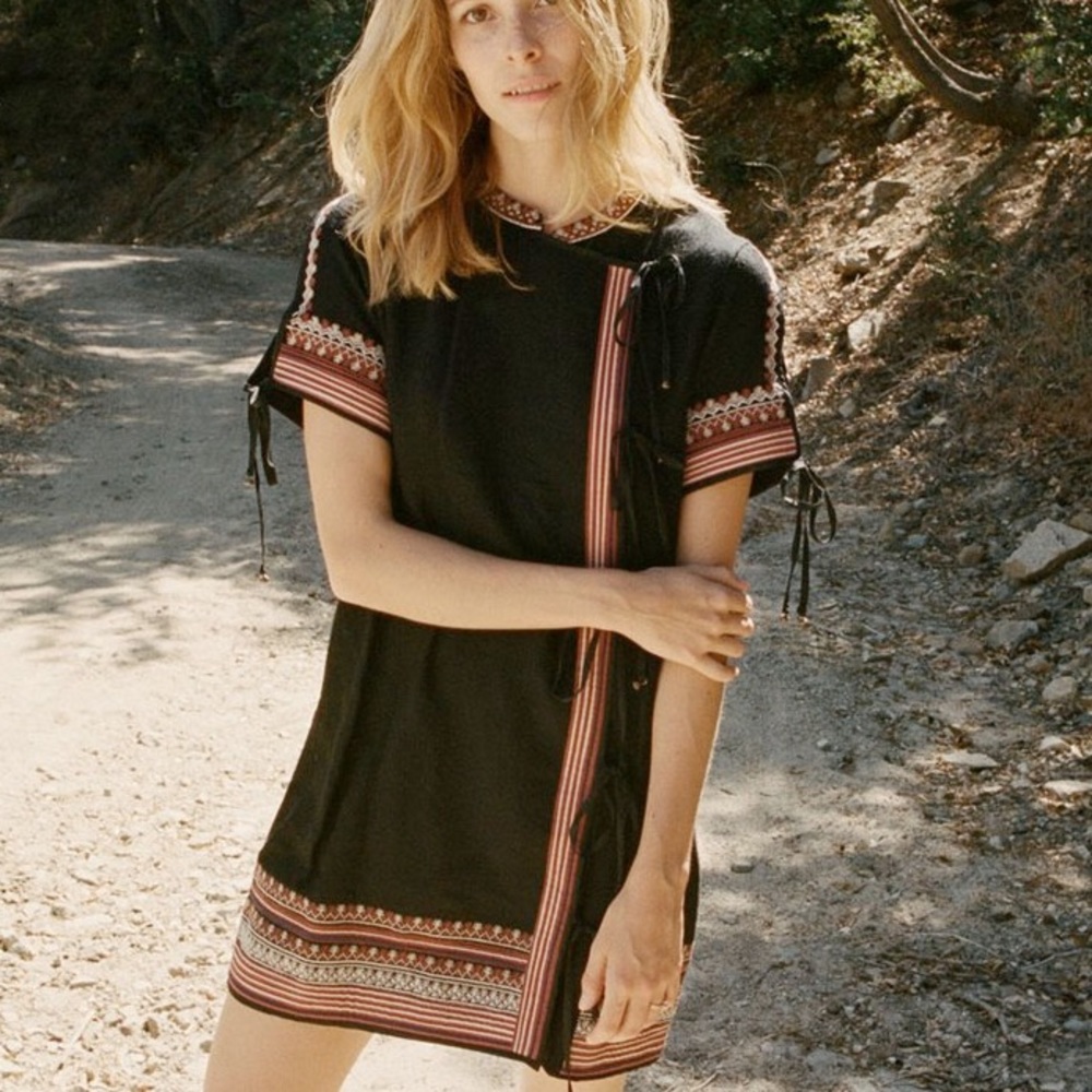 Doen Paz Embroidered Silk Mini Dress